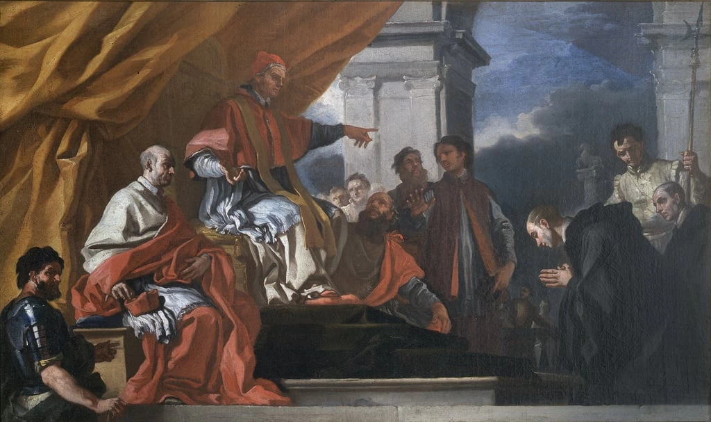 San Willibald chiede la benedizione di Papa Gregorio III prima di andare ad evangelizzare i Sassoni - Pinacoteca Brera, Milano